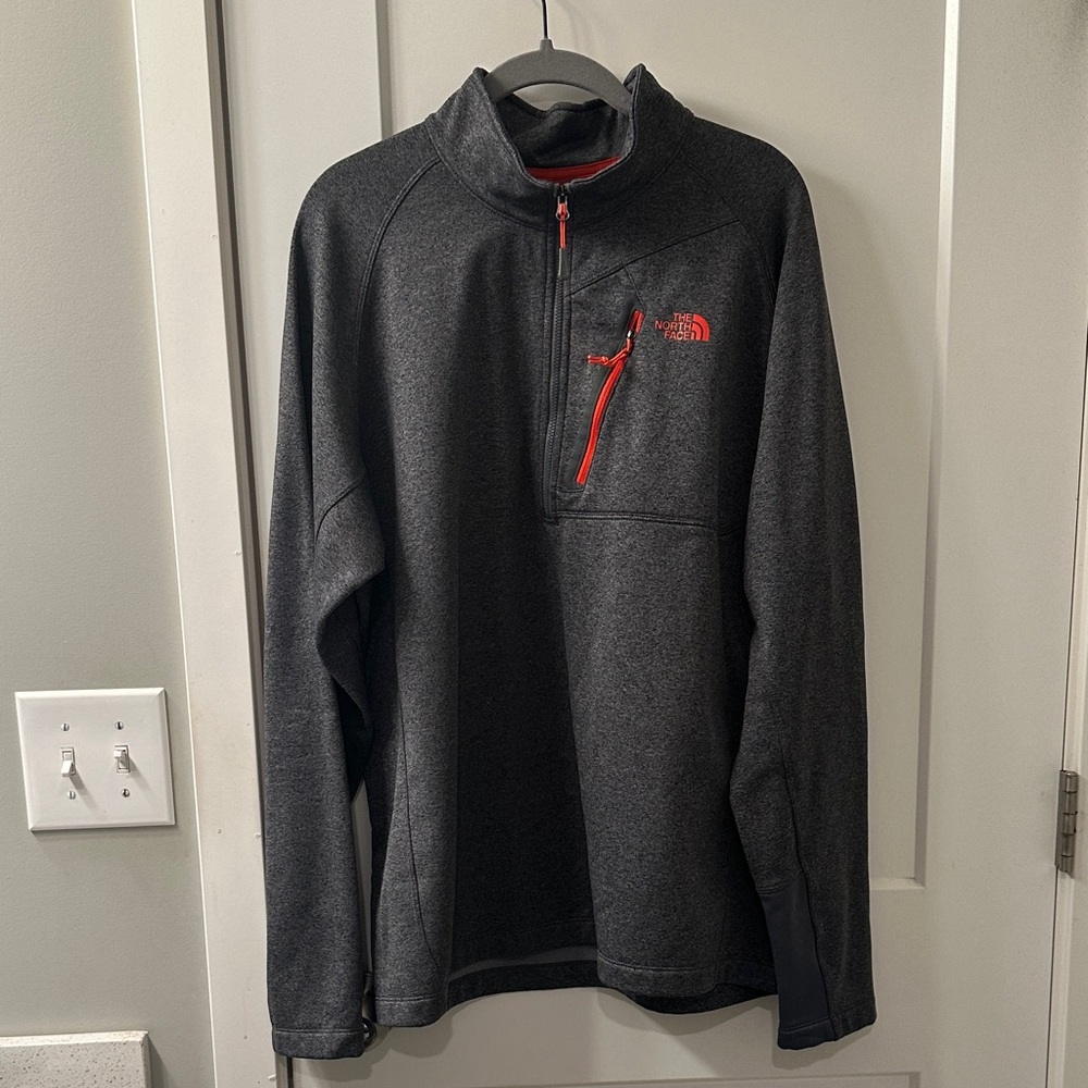 The North Face Charcoal and Red Pullover